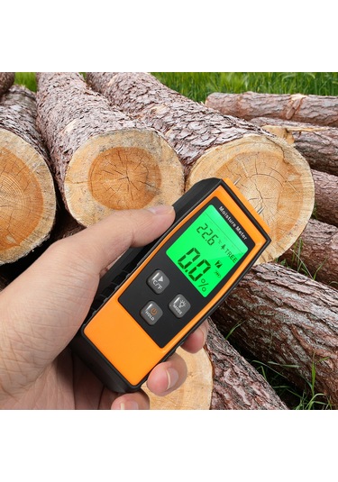 Ranyeek Rz862 İğne Tipi Dijital Nem Ölçer, Ahşap İnşa Malzeme Seçimi, 6-50% Aralığı, Siyah-turuncu Pil Dahil Değil