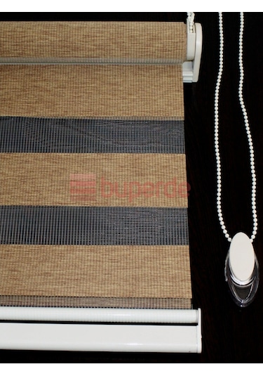 Buperde Açık Kahverengi Sütlü Kahve Bambu Zebra Stor Perde