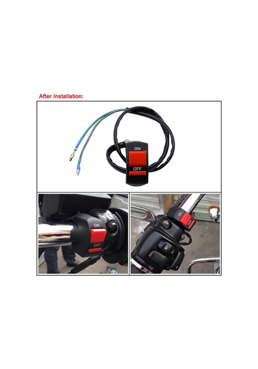 Shineyee Motorcycle Universal 12v Abs Çift Flash Anahtarı, 2.2-2.5cm Direksiyon Uyumlu, 65cm Tel, Far/kış Farı Açma-kapama, Kolay Kurulum Siyah-kırmızı