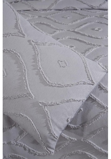 Çeyiz Diyarı Pirot 2 Parça Tek Kişilik Pike Takımı Gri Gri