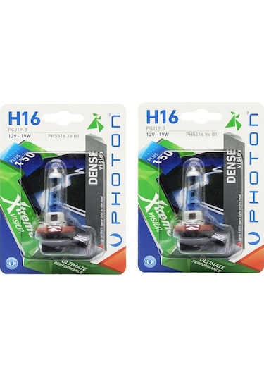 H16 12v 19w Xtreme Vision %150 Fazla Işık Ampul 2 Adet