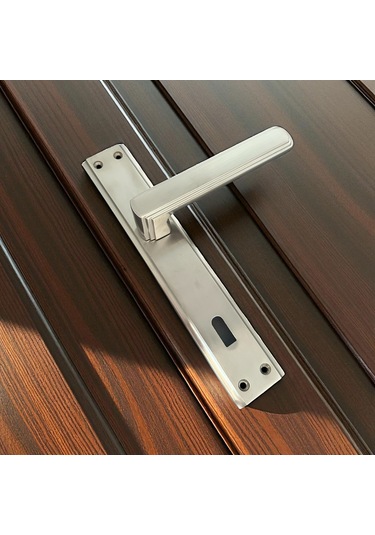 İbiza Mat İnox Full Zamak Elegant Aynalı Oda Kapı Kolu 1 Takım