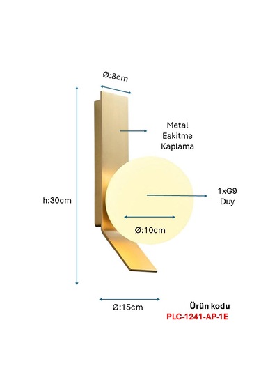 Eskitme Kaplamalı Aplik Plc-1241-ap-1e Eskitme