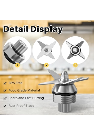 Maiyame Vitamix 5200 Serisi İçin Dayanıklı Paslanmaz Çelik Bıçaklar, Karıştırma Başlığı Ve Anahtar Seti Siyah