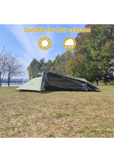 Yifomall Tek Kişilik Ultra Hafif Alüminyum Direkli 4 Mevsim Su Geçirmez Moskit Önleyici Doğa Kamp Tente Özel Zemin Bezi Çok Renkli