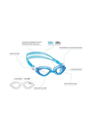Parumarin Cressi Fox Clear / Clear Yüzücü Gözlüğü