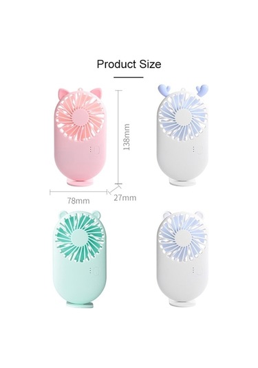 Rogfer 3 Hız Kontrollü Taşınabilir Mini Usb Şarj Cep Fanı Yeşil - Yeşil