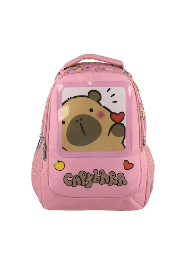 Capybara Kız Çocuk İlkokul Okul Sırt Çantası - Pembe - 5212 Çok Renkli