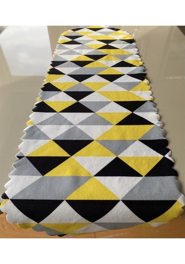 Geometrik Desenli 40x140 Cm Lazer Kesim Runner 140 X 40 -Dikdörtgen-Karışık (506972933)