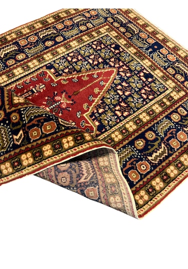 El Dokuma Sıfır Bünyan Halısı Seccade 90x135 Kiremit Yün Namazlık