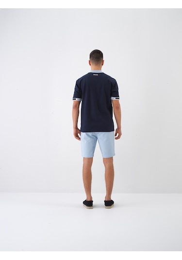 Xint Lacivert Pamuk Dokulu Regular Fit Tişört 502256