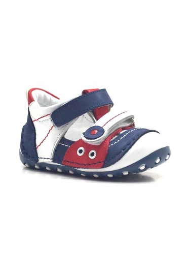 Hapshoe Hakiki Deri Lacivert Cırtlı Yazlık Ilk Adım Ayakkabı (372301013) Lacivert