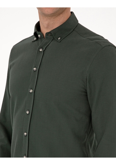 Pierre Cardin Erkek Koyu Haki Gömlek Desenli 50311562-vr111 Koyu Haki