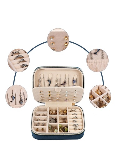 Mdl1-kadife Lcvert Takı Kutusu Yeni Tasarım Fermuarlı Düzenleyici