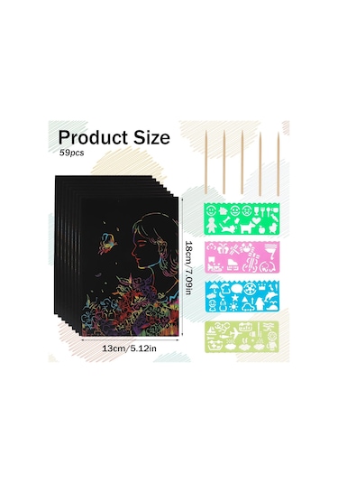 Gökkuşağı Çizik Kağıdı Sanat Seti Çizik Kağıdı, Siyah Çizik Kağıdı Sağlar