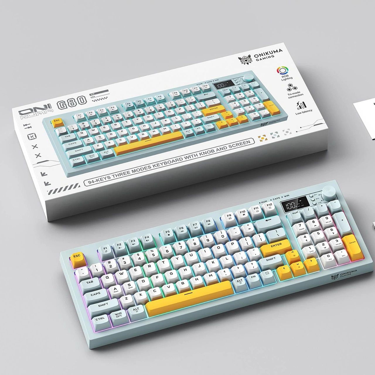 Sones Onıkuma G80 Bluetooth 2.4g Kablolu Sessiz Gümüş Membran Klavye