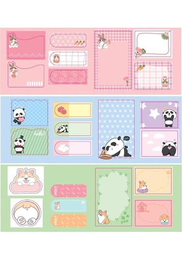 Kraf Yapışkanlı Not Kağıdı Seti Hayvan Desenli - 2 Adet