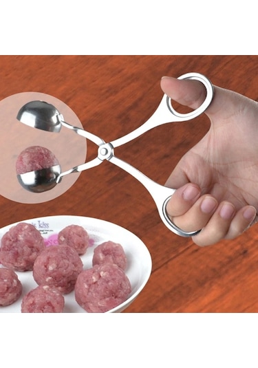 Köfte Makinesi Klip Balık Topu Pirinç Topu Yapma Kalıp Paslanmaz Gümüş