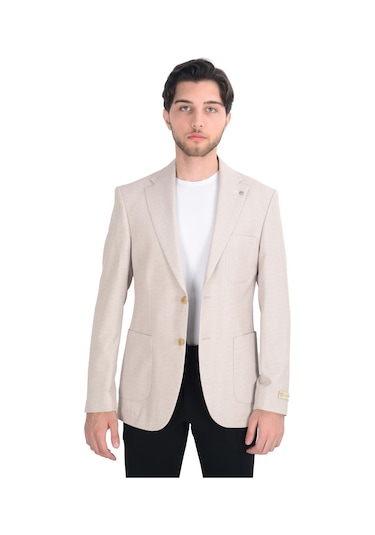 Cengiz İnler Kırçıllı Slim Fit Erkek Ceket 001