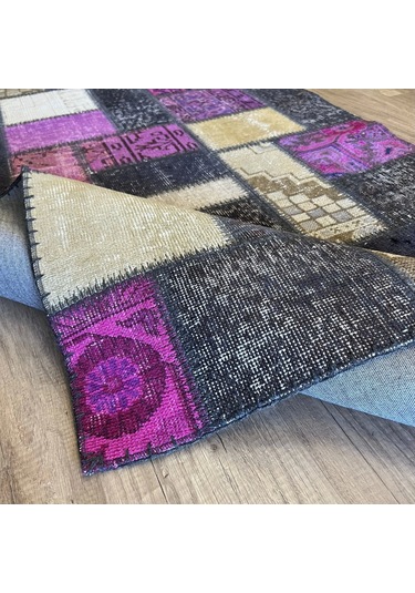 Hoom Rugs Patchwork Mor El Dokuma Kilim Mor