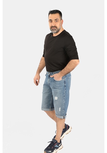 Balins Erkek Yırtıklı Kapri Mavi