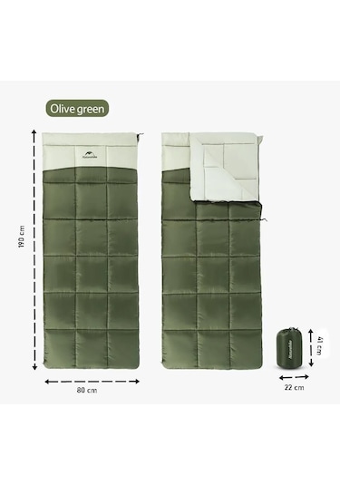 Naturehike Lt250 Uyku Tulumu -11 Derece Yeşil Renk yeşil