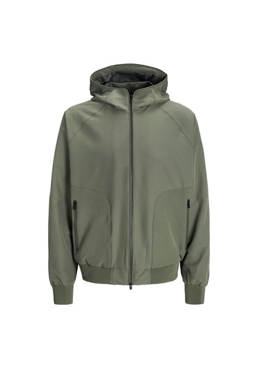 Jack & Jones Erkek Kapüşonlu Bomber Ceket - Perfect - 12270682 Agave Green Yeşil