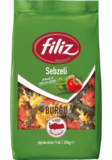 Filiz Tam Buğdaylı Ve Sebzeli Makarna 350 Gr 10 Lu Karma Paket