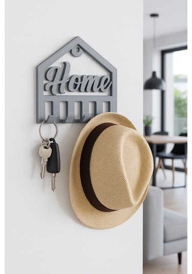 Oxyteez Dekoratif Anahtar Askılık Gri Renk Reçine Tasarım Ev Ve Ofis Dekorasyonu