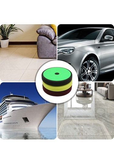Yifomall 3'lü Araç Cila Pedi Seti - 5,5 İnç Otomobil Ve Yat Parlatma Süngeri - Çizik Giderme