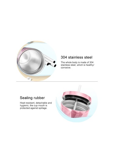 500ml Düzensiz Çift Katmanlı 304 Paslanmaz Çelik Damlatmaz Bardak Pembe