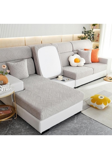 Gri Jakarlı Kanepe Minder Örtüsü Oturma Odası Evcil Hayvanlar İçin Çocuk Mobilyası Koruyu Polar Polar Streç Koltuk Örtüsü 56936227