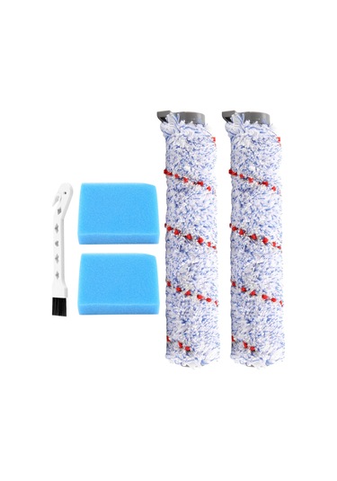 Leasetake Tineco Ifloor Islak Kuru Kablosuz Elektrikli Süpürge İçin Yedek Fırça Rulosu, 2 Paket Rulo Fırça + 2 Ön Filtre Köpüğü