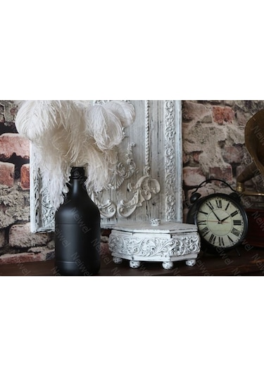 Neiwel Vintage Koina Eskitme Beyaz Kapaklı Kutu