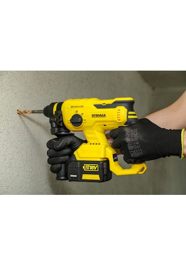 Rtrmax RTX2095 Şarjlı Sds Plus Kırıcı ve Delici Kömürsüz 2.2Jul 22mm 2x4 Ah Çift Akü X-Lion