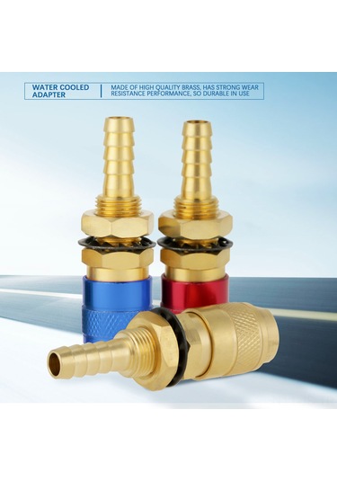 Jeemson 3 Adet M8 Bakır Su/gaz Hızlı Bağlantı, Mıg Tıg Kaynak Torçları İçin Dayanıklı Su Sıvı Bağlantı Fittings Kırmızı, Mavi, Bakır