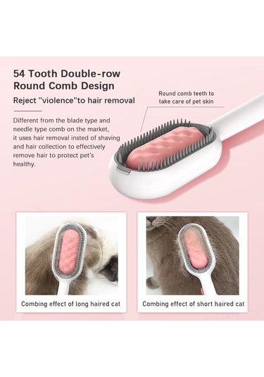 Vkemall Kedi Köpek 4'lü Fonksiyonlu Tüy Temizleme Aleti - Dökülen Tüy Alma, Masaj, Saç Temizleme, Güzellik Bakıcısı - Pembe Kısa Dişli Ve 10 Lü Islak Mendil Seti