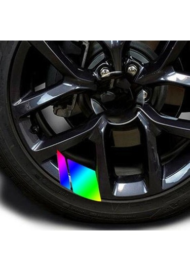 Mavi 6 Adet Mükemmel Tekerlek Zarif Modifiye Jant Etiket Şekillendirici Oto Oto Moto Tekerlek Göbeği Yansıtıcı Çıkartmalar