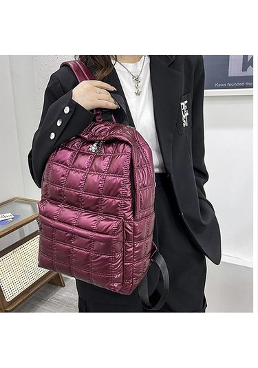 Siyah Yogodlns Kış Uzay Pamuk Sırt Çantası Kadın Büyük Kapasiteli İçin Su Geçirmez Naylon Sırt Çantası Siyah