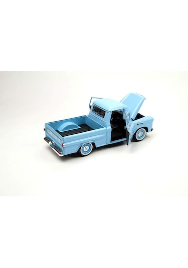 Motormax 1:24 W/b American Classics 1958 Chevrolet Apache Fleet Side Pickup Diecast Mavi