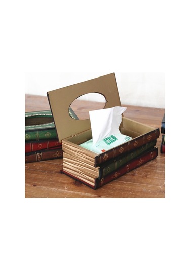 Sones Retro El Çizimi Kitap Stili Mendil Kutusu Kılıfı Yeşil