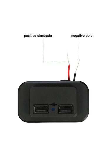 Springsun Oto Usb Şarj Cihazı 12-24v 5v 3.1a, Abs Malzeme, Siyah Kısa Kablolu, Otomatik Yaylı Kapak, Delme Yok, Araçlar İçin Uyumlu