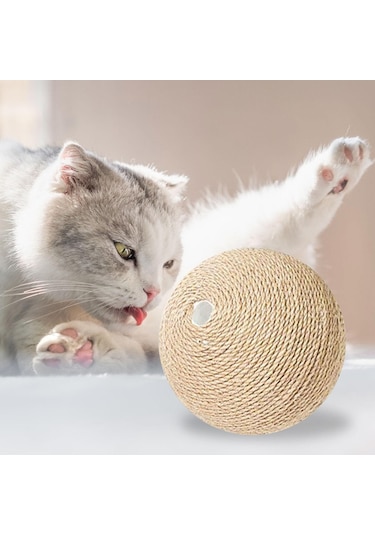 Magideal Suntek Sisal Kedi Yakalama Topu Tırmalama Tahtası 16 CM