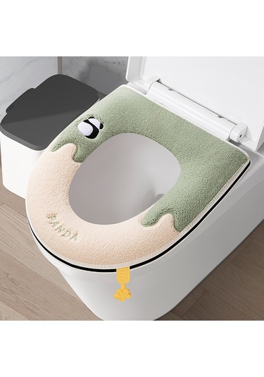 Ev Tipi Tuvalet Dört Mevsim Üniversal Klozet Kapağı Su Geçirmez Kapak Tuvalet Halkası Panda Yeşili Yeşil