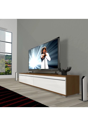 Decoraktiv Eko 140t Mdf Tv Ünitesi Tv Sehpası - Ceviz - Beyaz Ceviz - Beyaz