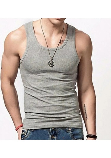 Erkek Dar Kalıp Atlet Ve Boxer Set 5 Boxer 5 Atlet Gri-gri