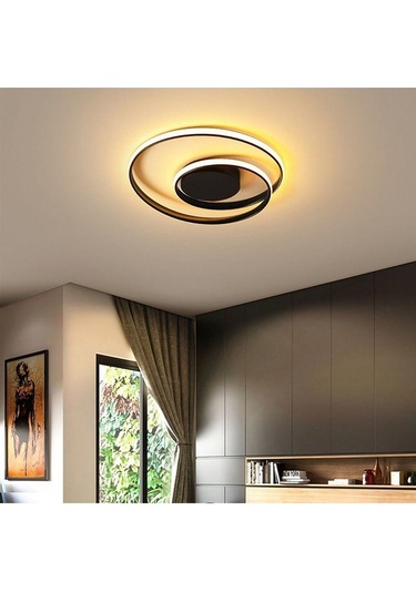 Ledli Tavan Tipi Salto Plafonyer Avize Siyah - Sarı