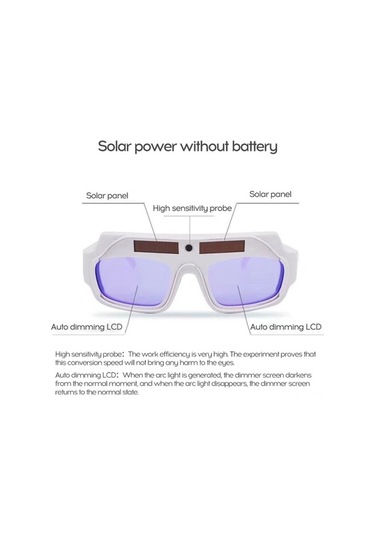 Trendooze Solar Enerjili Otomatik Kaynak Gözlüğü - Güçlü Işık Koruma, Pc Malzeme