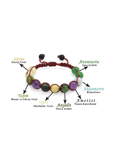 Makrome Örgülü Küre Kesim Çoklu Doğaltaş Kombinli Çocuk Şifa Bile 549265753 Çok Renkli