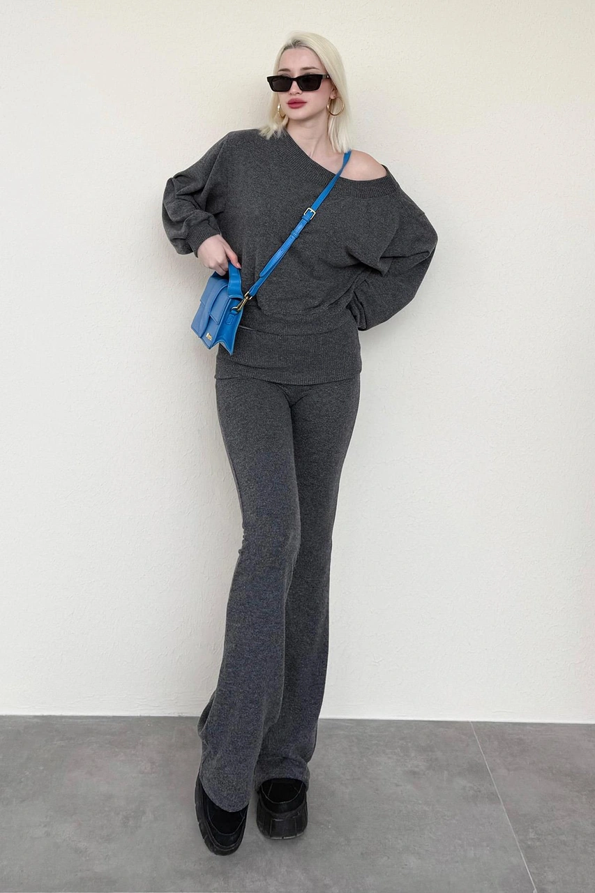 Antrasit Bluz Pantolon İkili Takım Mg2289 Antrasit